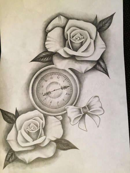 Тату часы эскизы