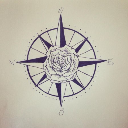 Тату компас роза ветров