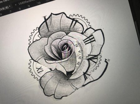Тату эскиз роза