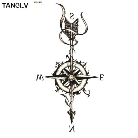 Эскиз тату роза ветров