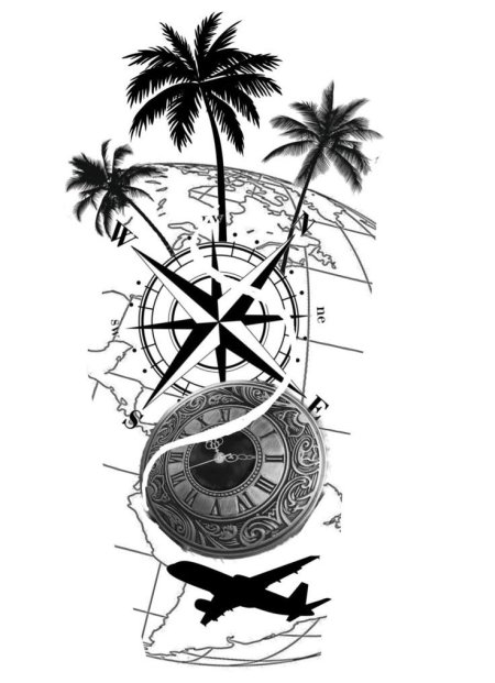 Тату путешественника эскизы