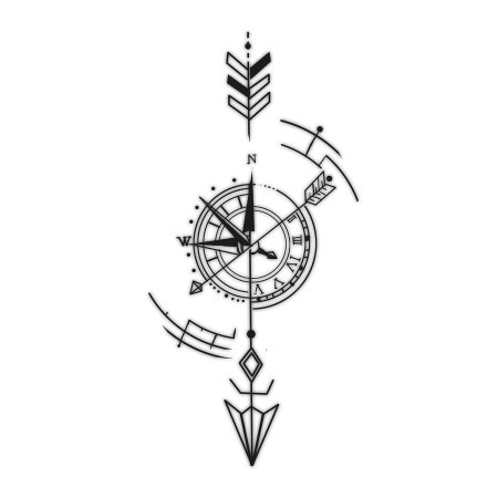 Компас тату эскиз