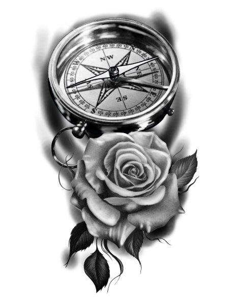 Компас татуировка