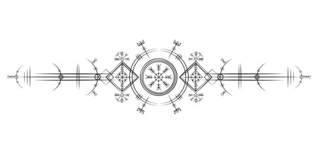 Рунический компас викингов тату эскиз