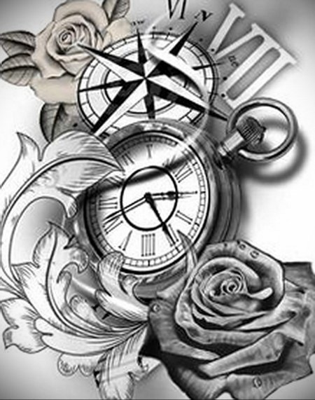 Татуировка часы