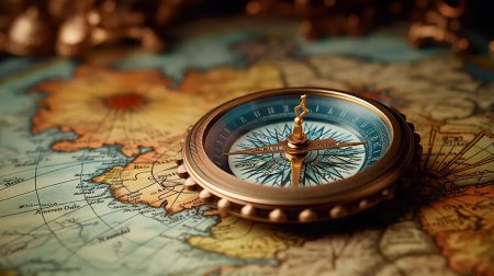 Карта мира с компасом