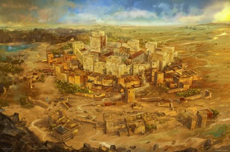 Пустыня деревня концепт арт