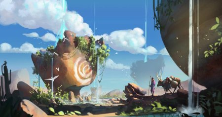 Оазис пустыни арт фэнтези