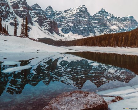 Озеро морейн альберта канада зима