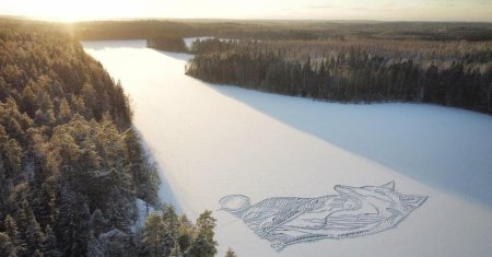 Картина замерзшее озеро