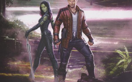 Стражи галактики звездный лорд и гамора