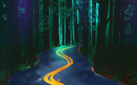 Дорога в лесу арт