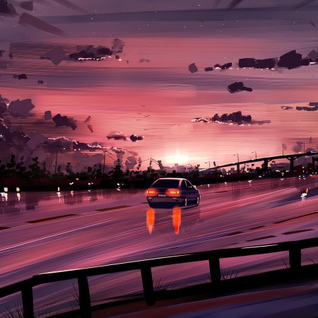 Машина закат