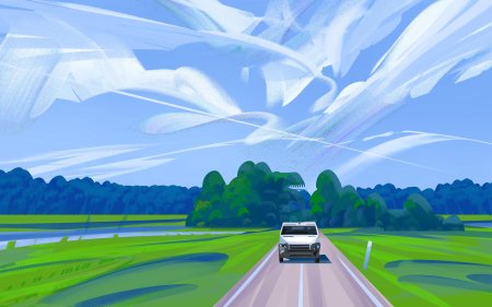 Пейзаж с дорогой