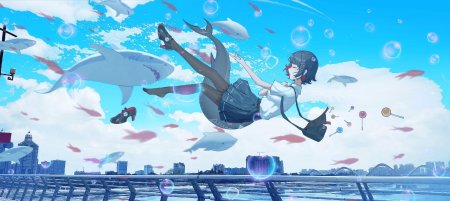 Девушка и акулы