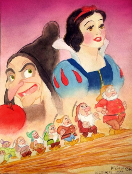 Белоснежка и семь гномов иллюстрации