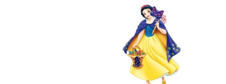 Белоснежка на белом фоне