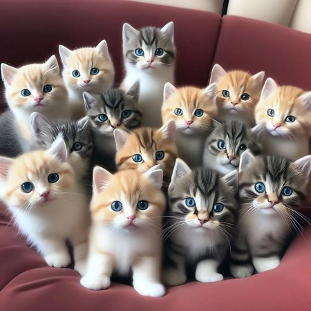 Милые котики много