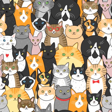 Ткань с котами