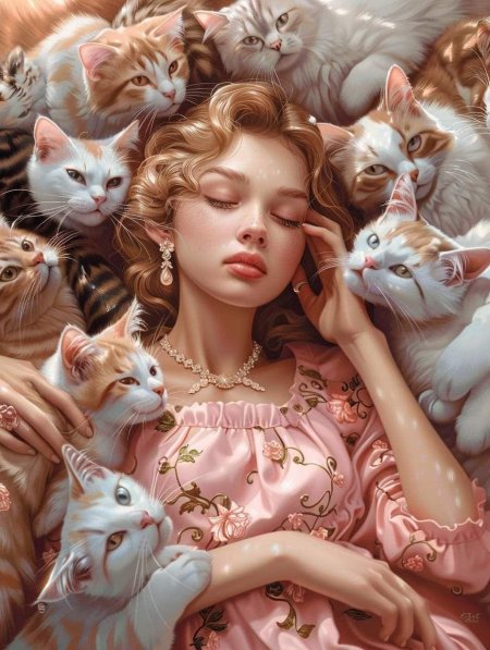 Девушка кошка