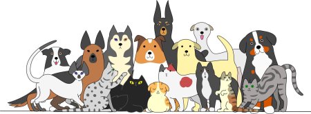 Рисунки кошек и собак