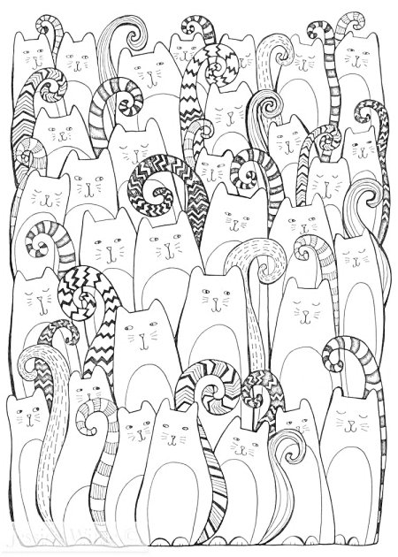 Раскраски антистресс коты