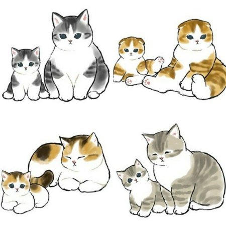 Кошка милая рисунок