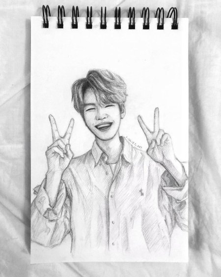 Минхо арт stray kids карандаш