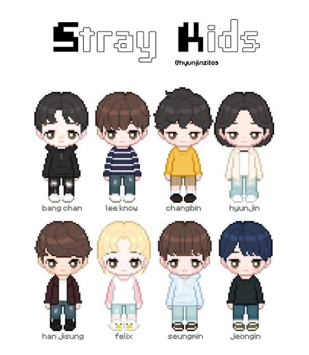 Стрей кидс по клеточкам