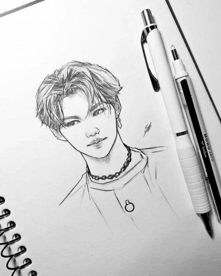 Felix stray kids arts карандашом