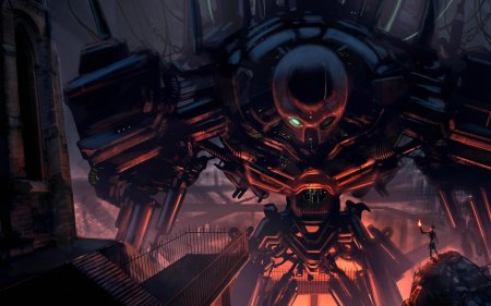 Робот титан арт киберпанк