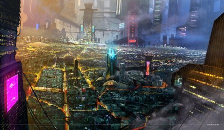 Город будущего cyberpunk