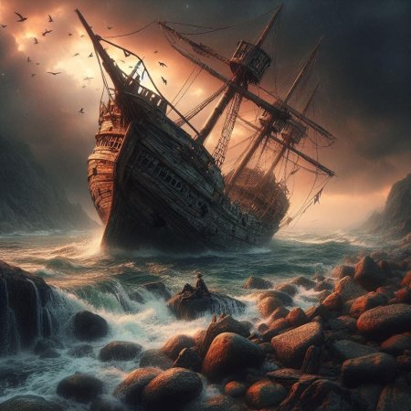 Галеон корабль фэнтези арт