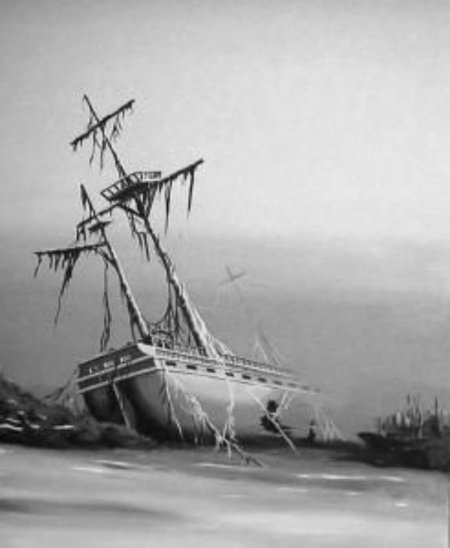 Картины тушью кораблекрушение