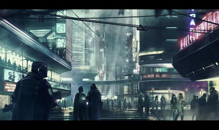 Город будущего cyberpunk