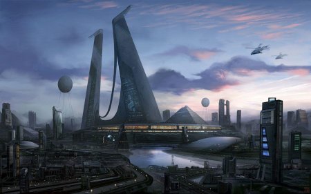 Sci fi город футуризм