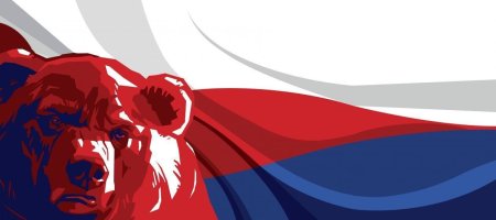 Медведь с флагом россии