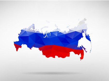 Карта россии на фоне флага