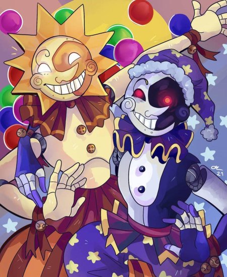 Солнце и луна фнаф арт