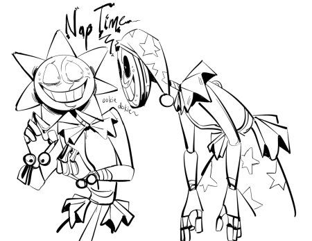 Раскраска солнце и луна из фнаф распечатать раскраски