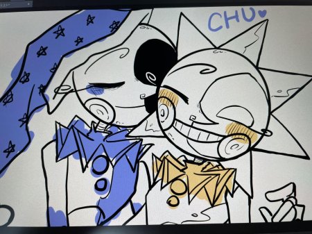 Солнце и луна фнаф любовь