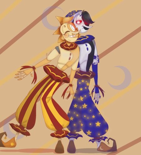 Дакимакура солнце и луна фнаф