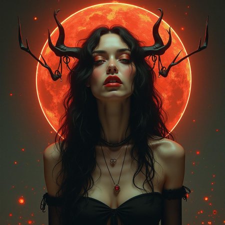 Красивая девушка демон