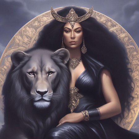 Клеопатра со львом картина