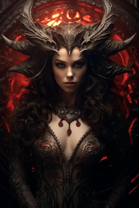 Демон с рогами