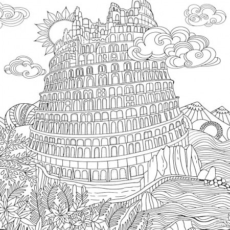 Вавилонская башня рисунок