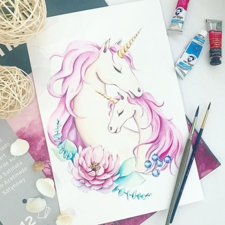 Юникорн единорог скетч