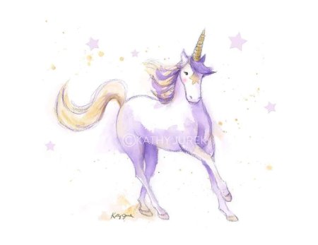 Единорог акварель
