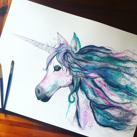 Акварельных единороги