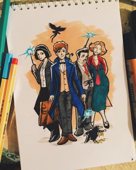 Гарри поттер арт маркерами